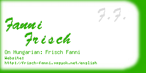fanni frisch business card